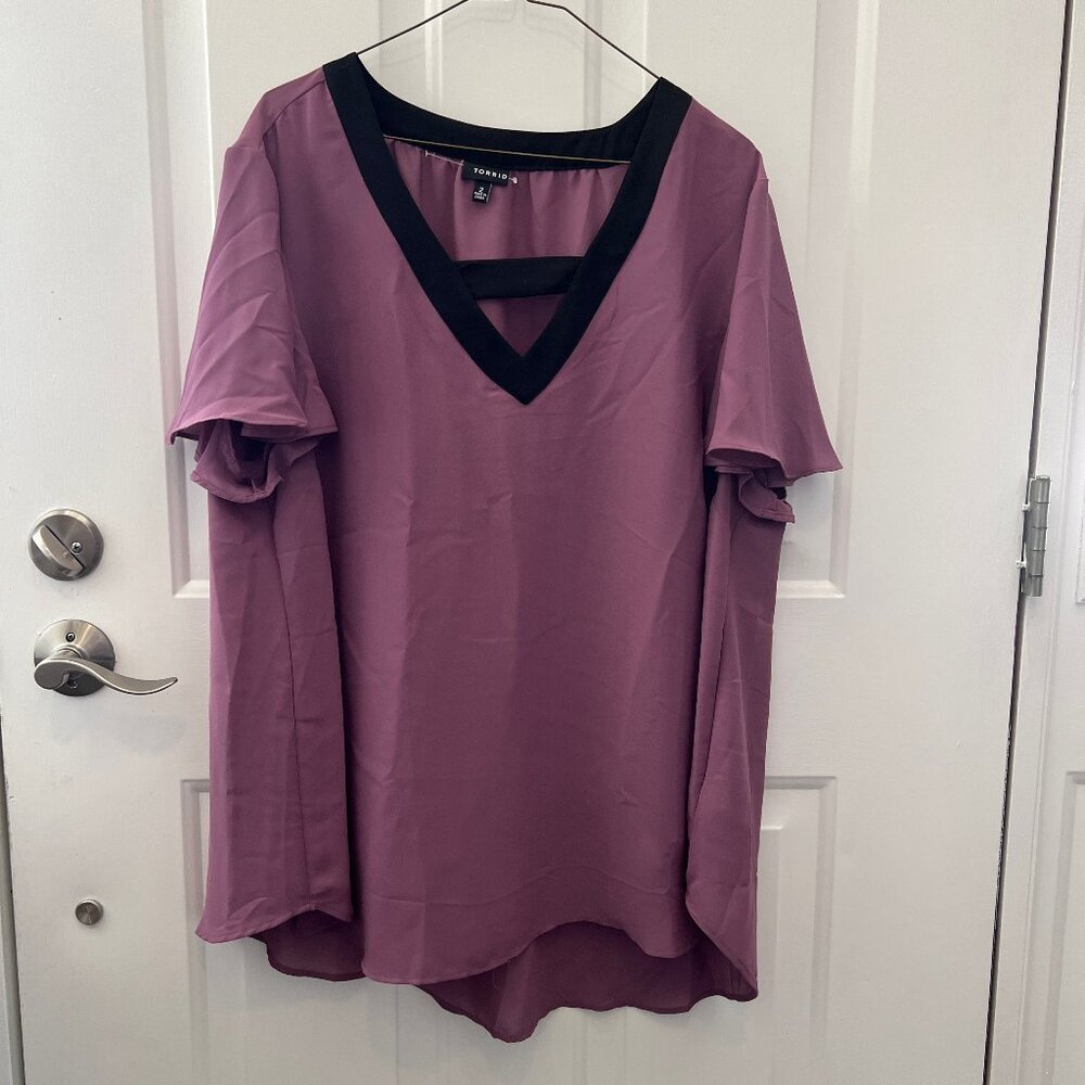 Torrid Purple Top with black trim